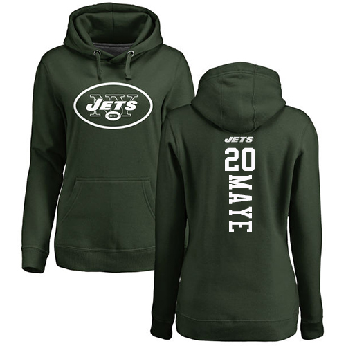 New York Jets Green Women Marcus Maye Backer NFL Football #20 Pullover Hoodie Sweatshirts->women nfl jersey->Women Jersey